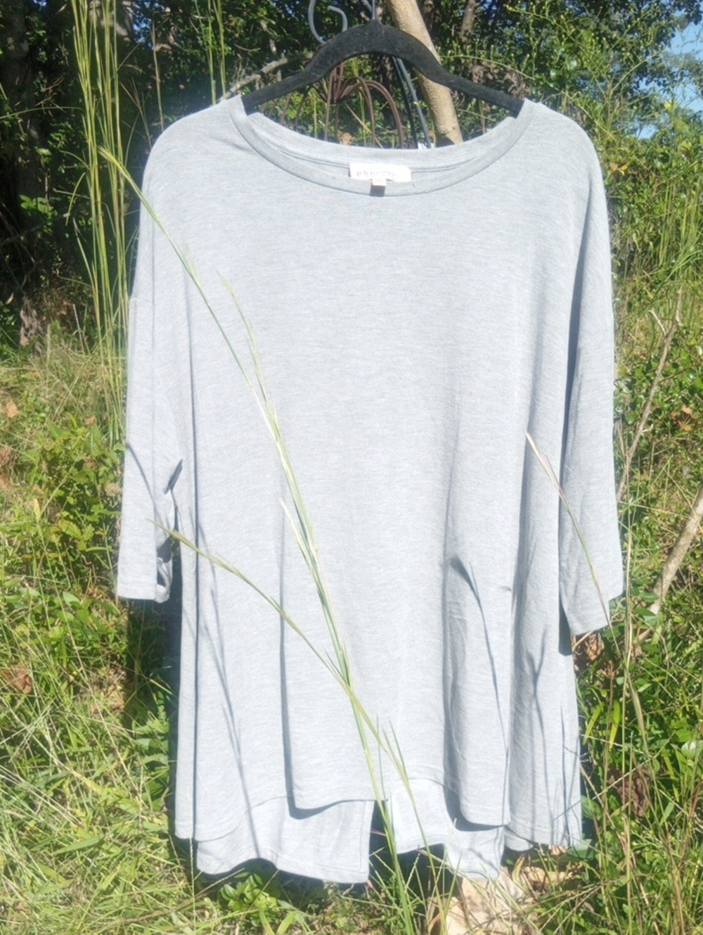 Philosophy Heather Light Gray Boatneck Tunic